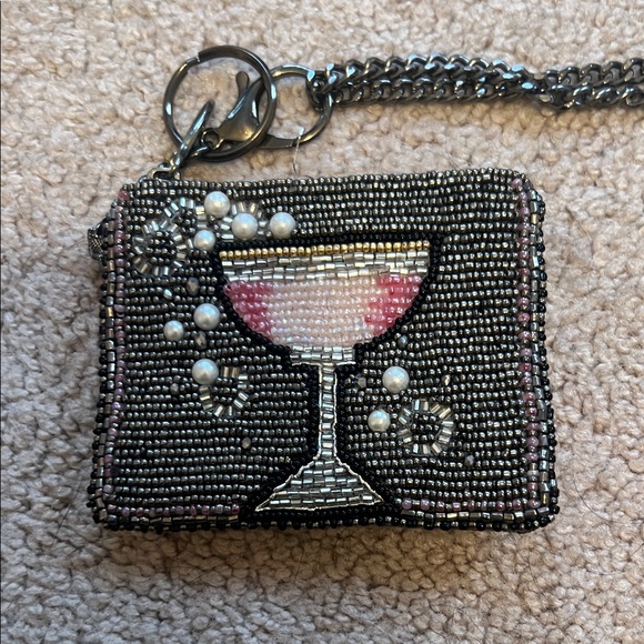 Mary Frances Beaded Champagne Bottle Crossbody and Coupe Coin Bag Set - Picture 3 of 4